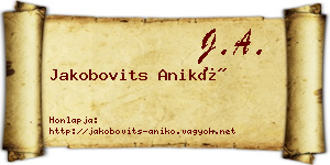 Jakobovits Anikó névjegykártya